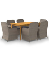 Ensemble à manger de jardin 7 pcs Marron | Mobilier & Déco