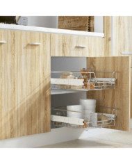 Panier en treillis métallique 2 pcs 500 mm Argenté | Mobilier & Déco