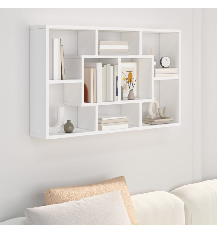 Étagère murale blanc 85x16x52,5 cm bois d'ingénierie | Mobilier & Déco