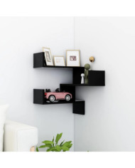 Étagère d'angle murale Noir 40x40x50 cm bois d’ingénierie | Mobilier & Déco