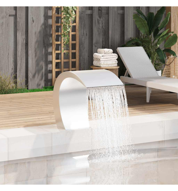 Fontaine cascade de piscine Acier inoxydable 45 x 30 x 60 cm | Mobilier & Déco