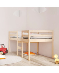 Lit haut sans matelas 75x190 cm bois de pin massif | Mobilier & Déco