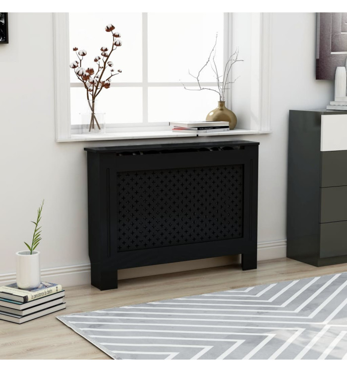 Cache-radiateur noir 112x19x81,5 cm MDF | Mobilier & Déco