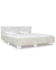 Cadre de lit sans matelas Gris Rotin naturel 180x200 cm | Mobilier & Déco