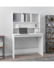Bureau avec étagères Blanc 102x45x148 cm Bois d'ingénierie | Mobilier & Déco