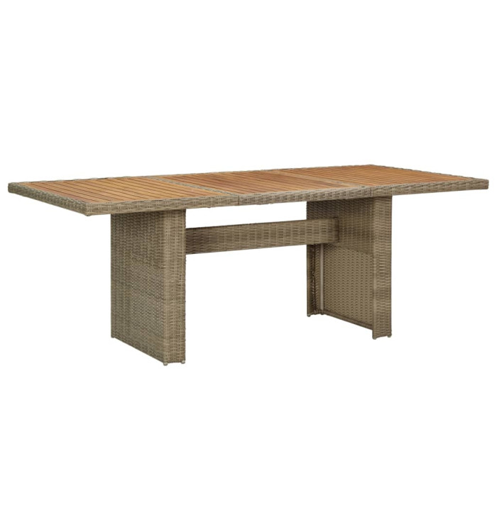 Table à manger de jardin Marron 200x100x74 cm Résine tressée | Mobilier & Déco