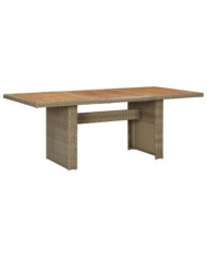 Table à manger de jardin Marron 200x100x74 cm Résine tressée | Mobilier & Déco