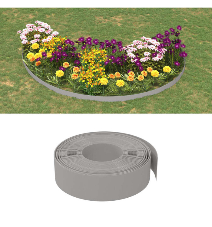 Bordures de jardin 3 pcs gris 10 m 15 cm polyéthylène | Mobilier & Déco