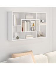 Étagère murale Blanc brillant 85x16x52,5 cm Bois d'ingénierie | Mobilier & Déco