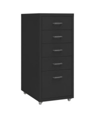 Classeur mobile Noir 28x41x69 cm Métal | Mobilier & Déco