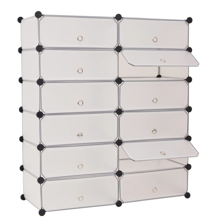 Armoire à chaussures avec 12 compartiments Blanc | Mobilier & Déco