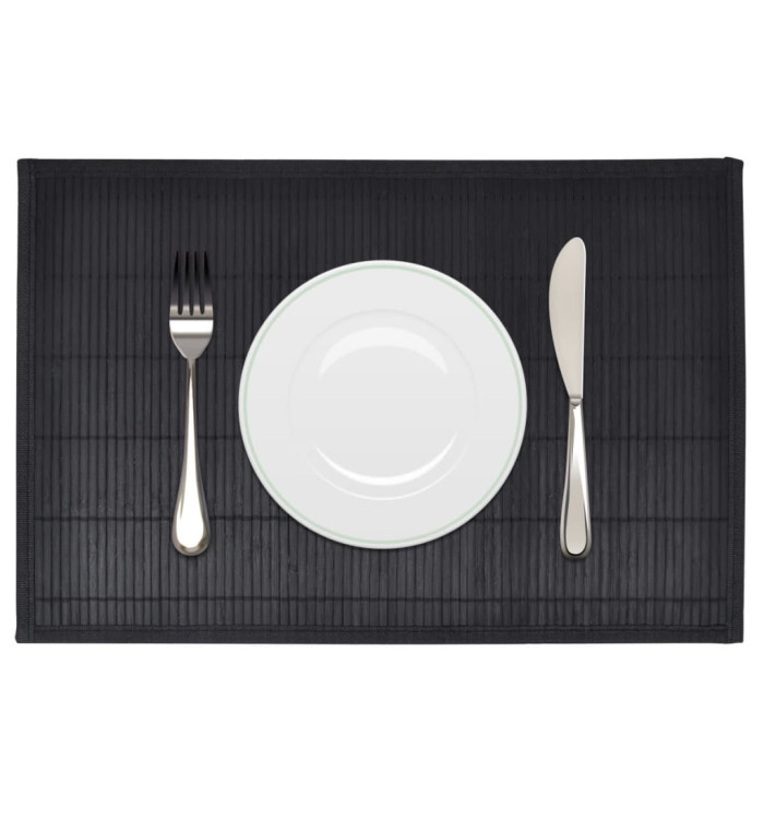 Napperons 6 pcs Bambou 30 x 45 cm Noir | Mobilier & Déco