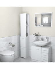 Armoire de salle de bain blanc 25x26,5x170 cm bois d'ingénierie | Mobilier & Déco