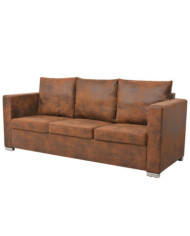 Canapé à 3 places 191 x 73 x 82 cm Cuir daim artificiel | Mobilier & Déco