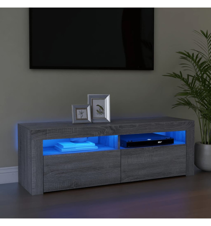 Meuble TV avec lumières LED sonoma gris 120x35x40 cm | Mobilier & Déco