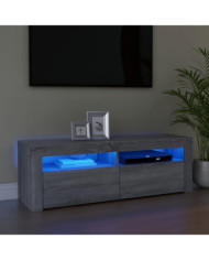 Meuble TV avec lumières LED sonoma gris 120x35x40 cm | Mobilier & Déco