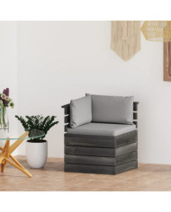 Canapé d'angle palette de jardin avec coussins Bois de pin | Mobilier & Déco