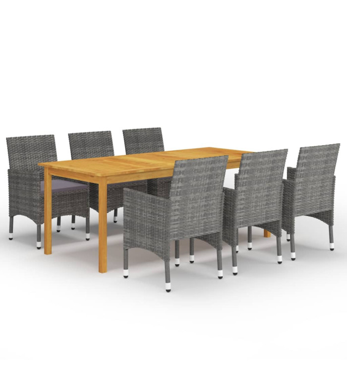 Ensemble à manger de jardin 7 pcs Gris | Mobilier & Déco