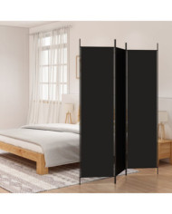 Cloison de séparation 3 panneaux Noir 150x200 cm Tissu | Mobilier & Déco