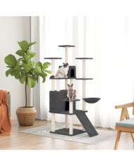 Arbre à chat avec griffoirs en sisal Gris foncé 154 cm | Mobilier & Déco