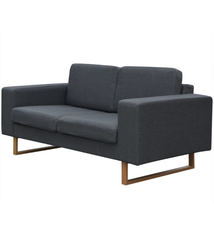 Canapé à 2 places Tissu Gris foncé | Mobilier & Déco
