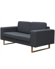 Canapé à 2 places Tissu Gris foncé | Mobilier & Déco