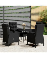 Ensemble de bistro de jardin 5 pcs Résine tressée Noir | Mobilier & Déco