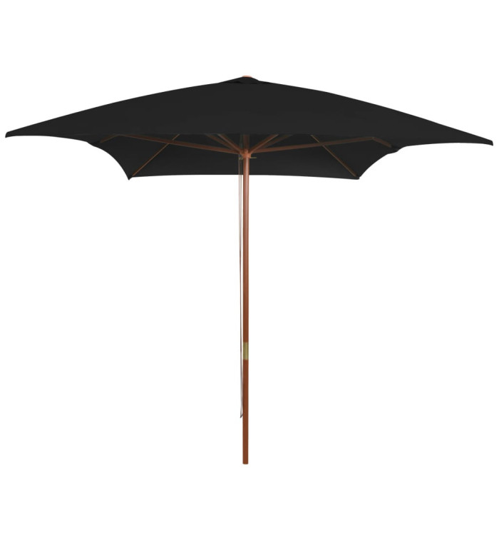 Parasol de jardin avec mât en bois noir 200x300 cm | Mobilier & Déco