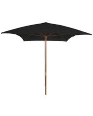 Parasol de jardin avec mât en bois noir 200x300 cm | Mobilier & Déco