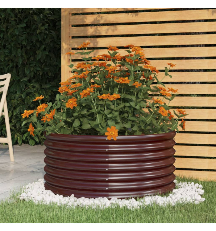 Jardinière de jardin Acier enduit de poudre 80x80x36 cm Marron | Mobilier & Déco