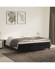 Cadre de lit sans matelas noir 180x200 cm velours | Mobilier & Déco