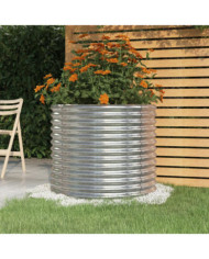 Jardinière de jardin Acier enduit de poudre 80x80x68 cm Argenté | Mobilier & Déco