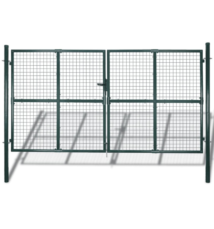 Portail de clôture à porte double Acier enduit de poudre | Mobilier & Déco