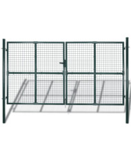 Portail de clôture à porte double Acier enduit de poudre | Mobilier & Déco