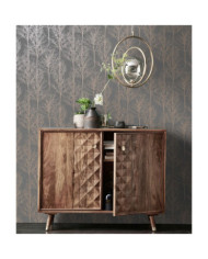 DUTCH WALLCOVERINGS Papier peint Rhea Trees Gris et doré rose | Mobilier & Déco