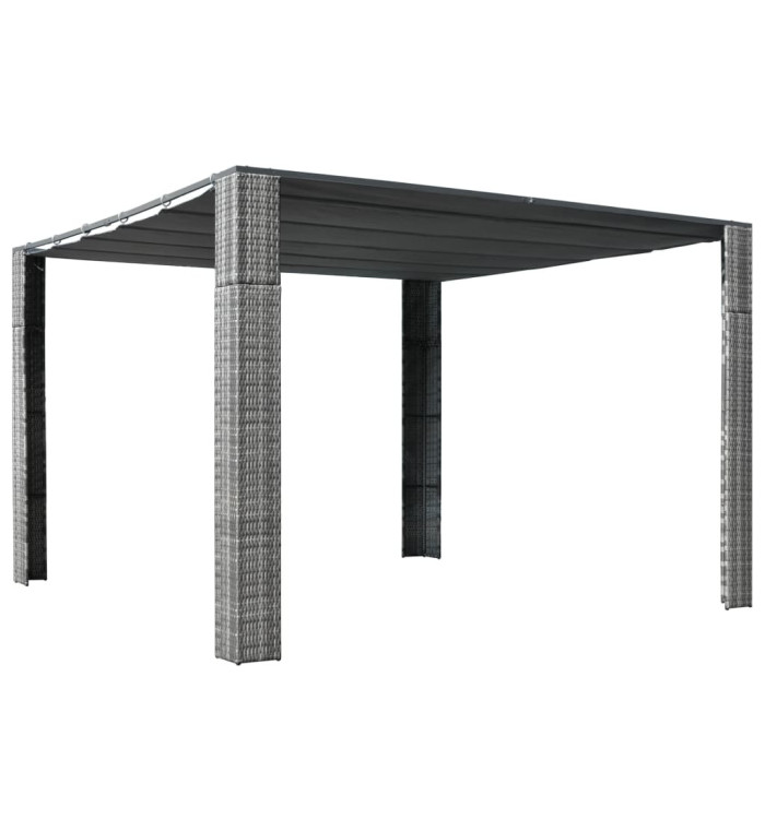 Tonnelle et toit Résine tressée 300x300x200cm Gris / anthracite | Mobilier & Déco