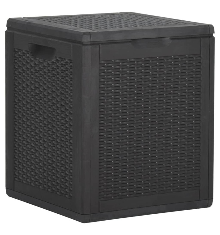 Boîte de rangement de jardin 90 L Noir PP Rotin | Mobilier & Déco