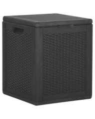 Boîte de rangement de jardin 90 L Noir PP Rotin | Mobilier & Déco
