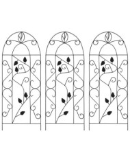 Supports pour plantes grimpantes 3 pcs Noir 40x100 cm Fer | Mobilier & Déco