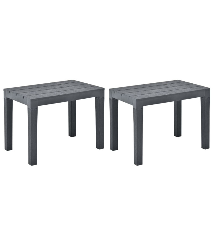 Bancs de jardin 2 pcs Anthracite Plastique | Mobilier & Déco