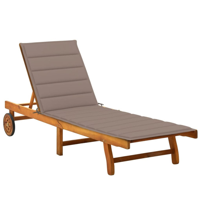 Chaise longue de jardin avec coussin Bois d'acacia solide | Mobilier & Déco