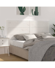 Tête de lit Blanc 146x4x100 cm Bois massif de pin | Mobilier & Déco