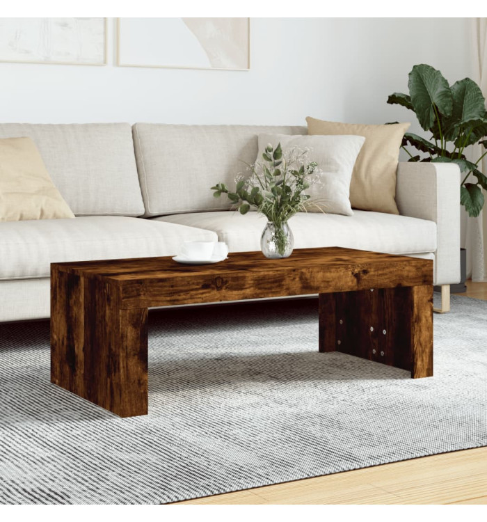 Table basse chêne fumé 102x50x36 cm bois d'ingénierie | Mobilier & Déco