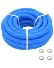 Tuyau de piscine avec colliers de serrage Bleu 38 mm 12 m | Mobilier & Déco