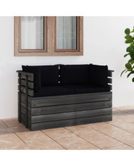 Canapé palette de jardin 2 places avec coussins Bois de pin | Mobilier & Déco