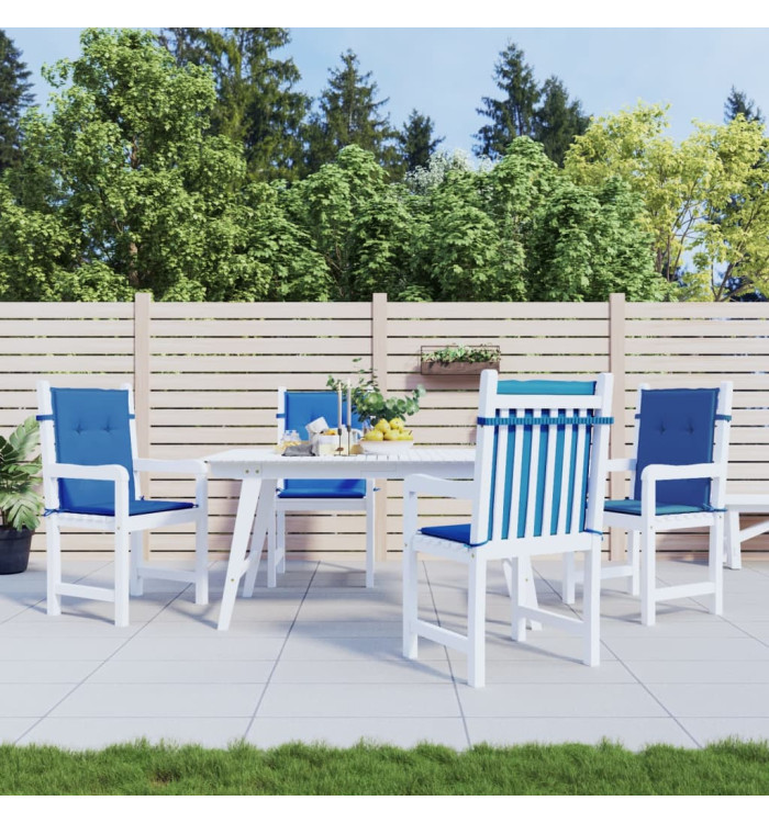 Coussins de chaise de jardin à dossier bas lot de 4 bleu royal | Mobilier & Déco
