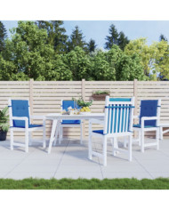 Coussins de chaise de jardin à dossier bas lot de 4 bleu royal | Mobilier & Déco