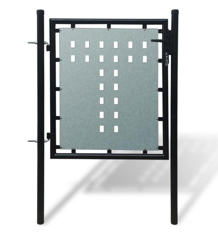 Portail simple de clôture Noir 100x125 cm | Mobilier & Déco