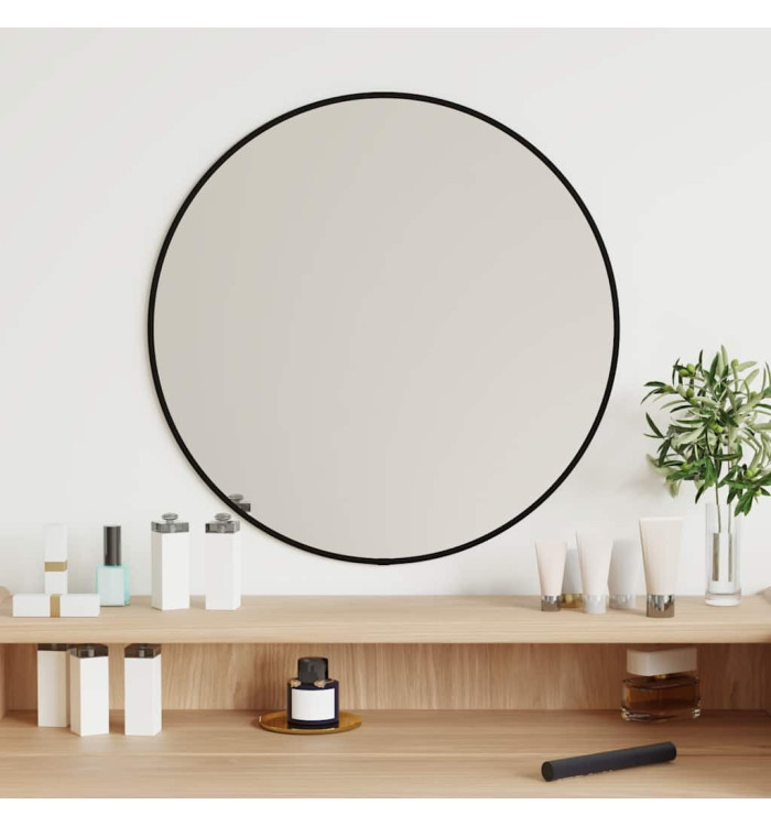Miroir mural Noir Ø 50 cm Rond | Mobilier & Déco