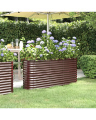 Lit surélevé de jardin Acier enduit de poudre marron | Mobilier & Déco